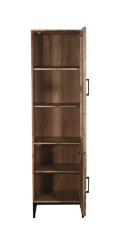 QUARTIER Vitrine LUANDA 50 x 180 cm Massivholz Akazie natur/schwarz