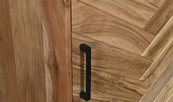 QUARTIER Vitrine LUANDA 50 x 180 cm Massivholz Akazie natur/schwarz