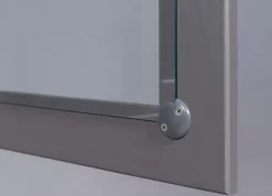 Vitrine NICLAS 90x190x38,4 cm Massivholz grau