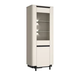 QUARTIER Vitrine VODOL 75,6x196,3 cm Sand/Schwarz