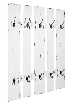 Wandgarderobe MARTA 65 x 100 x 9 cm Holznachbildung weiß