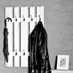 Wandgarderobe MARTA 65 x 100 x 9 cm Holznachbildung weiß