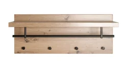 Wandgarderobe PARMA5 Eiche-Dekor/schwarz 75 x 30 cm