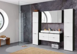 QUARTIER Waschbeckenunterschrank CONCEPT ONE 120 x 48 cm Graphitgrau/ HG weiß