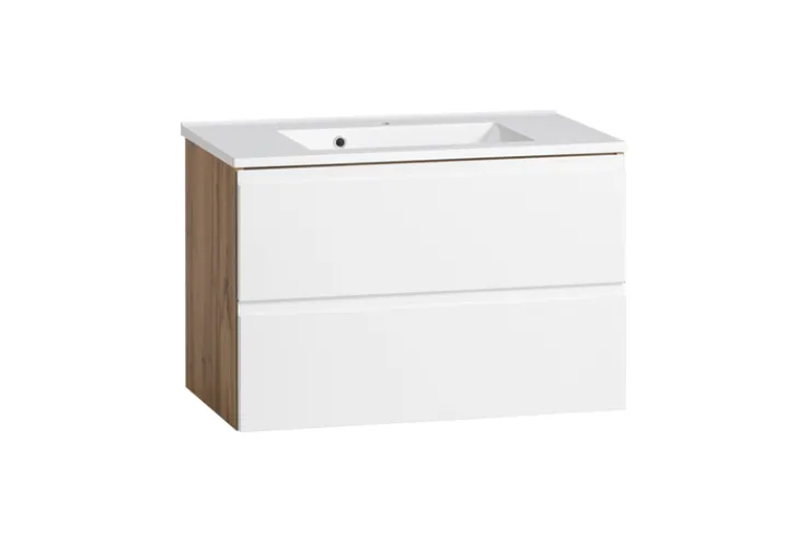 Waschtisch GENT weiß/braun 80cm