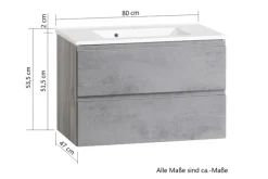 Waschtisch GENT weiß/braun 80cm
