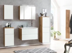 Waschtisch GENT weiß/braun 80cm