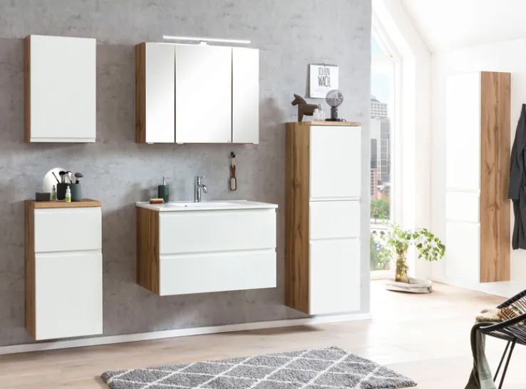 Waschtisch GENT weiß/braun 80cm