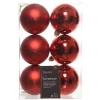 Weihnachtskugeln Set 6-tlg. 8 cm bruchfest weihnachtsrot