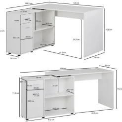 Winkelschreibtisch 120 x 107 cm