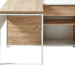 Winkelschreibtisch LION 117 x 120 cm Weiß/ Navarra-Eiche