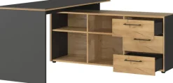 Winkelschreibtisch PODIUM Graphit/ Navarra Eiche