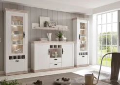 Wohnkombi IX FLORENZ 4-teilig 330x201 cm weiß/braun