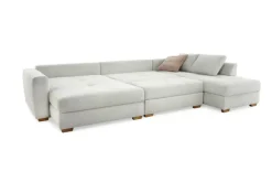 QUARTIER Wohnlandschaft EVEN Waffelcord hellbeige