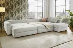 QUARTIER Wohnlandschaft EVEN Waffelcord hellbeige