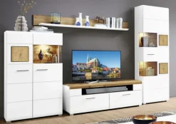 QUARTIER Wohnwand FUN PLUS 4-teilig Eiche/ weiß