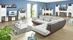 QUARTIER Wohnwand MANHATTAN 4-teilig weiß/ grau