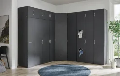 QUARTIER Wäscheschrank MULTIRAUMKONZEPT 40 x 185 x 40 cm graphitfarben