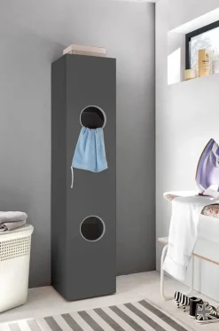 QUARTIER Wäscheschrank MULTIRAUMKONZEPT 40 x 185 x 40 cm graphitfarben